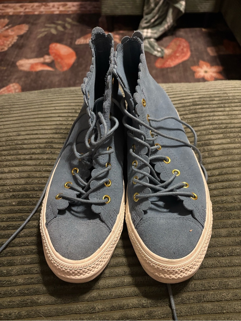 Womens High-Top Lace-Up Sneakers in Slate Blue